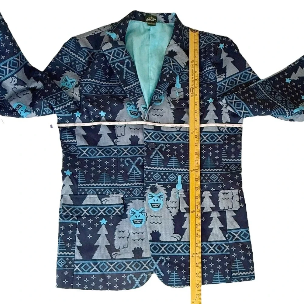 Dec 25th Size M Yeti Abominable Snowman Christmas Suit Blazer Pants Set Drinking